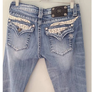 Miss Me Stylish Jeans Boot Cut Blue Women's Size 28 Wings